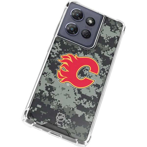 NHL Calgary Flames Camo Moto G Play 5G (2025) Clear Case